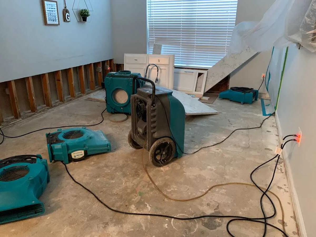 Dehumidifier in flood-cut room for Water Extraction & Removal in Lemon Grove